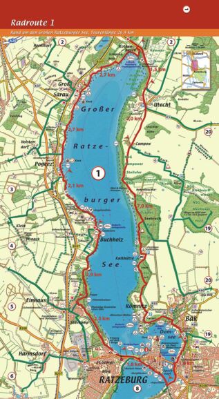 Radroute 1 - Rund um den Großen Ratzeburger See